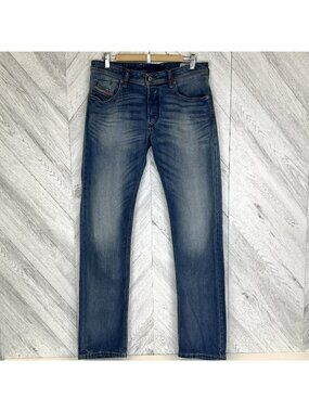 Diesel Waykee Jeans Mens 33x34 Regular Straight Stretch Denim 084DF Button Fly